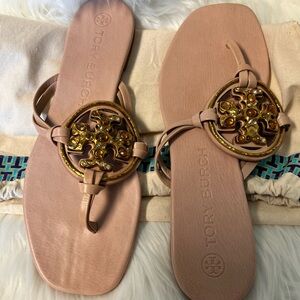 Tory Burch Miller Embellished Thong Sandal AUTH